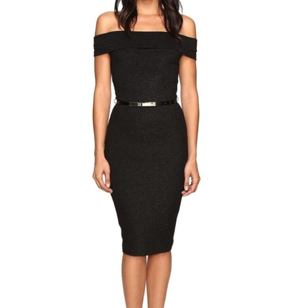 NWT Ted Baker Bardot Mini Black Bodycon Dress - Size 2/ US 6 - $279